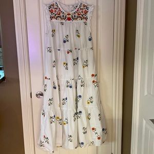 Embroidered Midi Dress